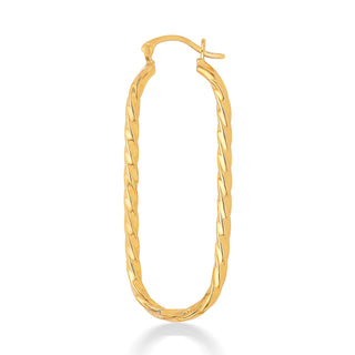 Nipura 925 Sterling Silver Golden Twisted Oval Hoop Earrings