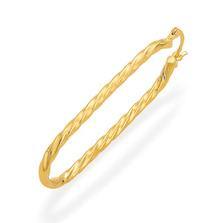 Nipura 925 Sterling Silver Golden Twisted Oval Hoop Earrings