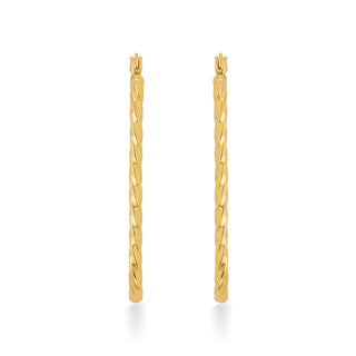 Nipura 925 Sterling Silver Golden Twisted Oval Hoop Earrings