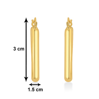 Nipura 925 Sterling Silver Golden Oval Hoop Earrings- Small