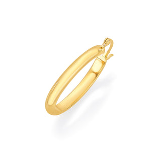 Nipura 925 Sterling Silver Golden Oval Hoop Earrings- Small