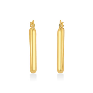 Nipura 925 Sterling Silver Golden Oval Hoop Earrings- Small