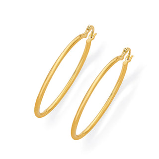 Nipura 925 Sterling Silver Golden Luminous Hoop Earrings- Medium