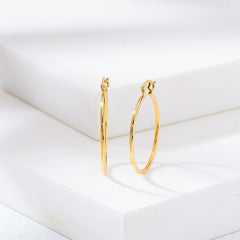 Nipura 925 Sterling Silver Golden Luminous Hoop Earrings- Small