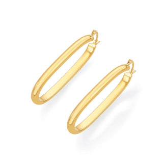 Nipura 925 Sterling Silver Golden Oval Hoop Earrings- Medium