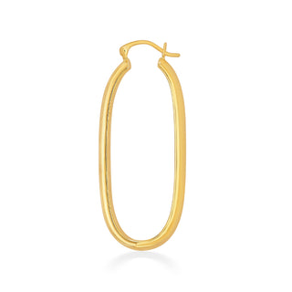 Nipura 925 Sterling Silver Golden Oval Hoop Earrings- Medium