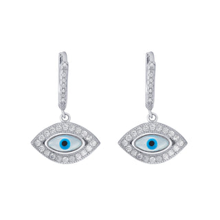 Nipura Sterling Silver Dainty Evil Eye Hoop Earrings