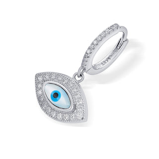 Nipura Sterling Silver Dainty Evil Eye Hoop Earrings