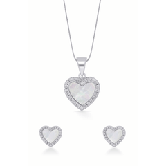 Nipura Sterling Silver Heart of Pearl Pendant-set(without chain)