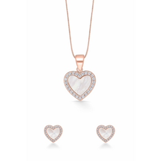 Nipura Rosegold Sterling Silver Heart of Pearl Pendant-set(without chain)