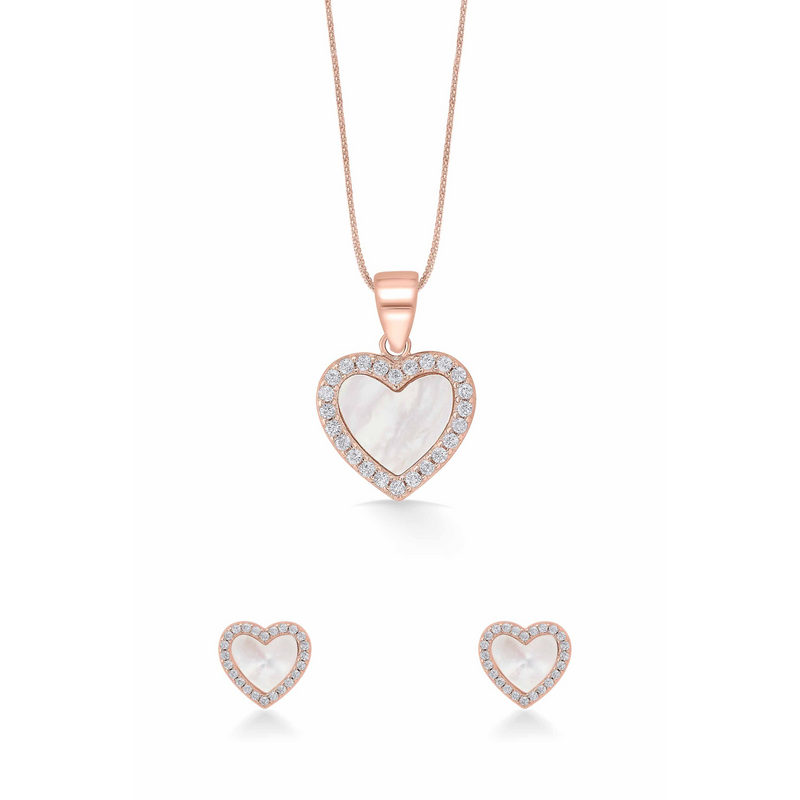 Nipura Rosegold Sterling Silver Heart of Pearl Pendant-set(without chain)