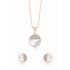 Rosegold 925 Sterling Silver Over the Moon Pendant Set(without chain)