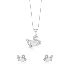 Dance of Swan 925 Sterling Silver Pendant-set(without chain)