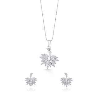 Grace of Peacock 925 Sterling Silver Pendant Set