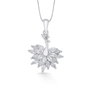 Grace of Peacock 925 Sterling Silver Pendant Set