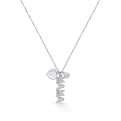 Love MaMa 925 Sterling Silver Necklace(with chain)