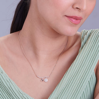 Nipura Rosegold Sterling Silver Sun and Moon Necklace