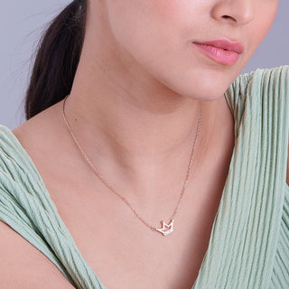 Nipura Rosegold Sterling Silver Crowned Princess Necklace