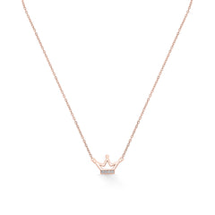 Nipura Rosegold Sterling Silver Crowned Princess Necklace