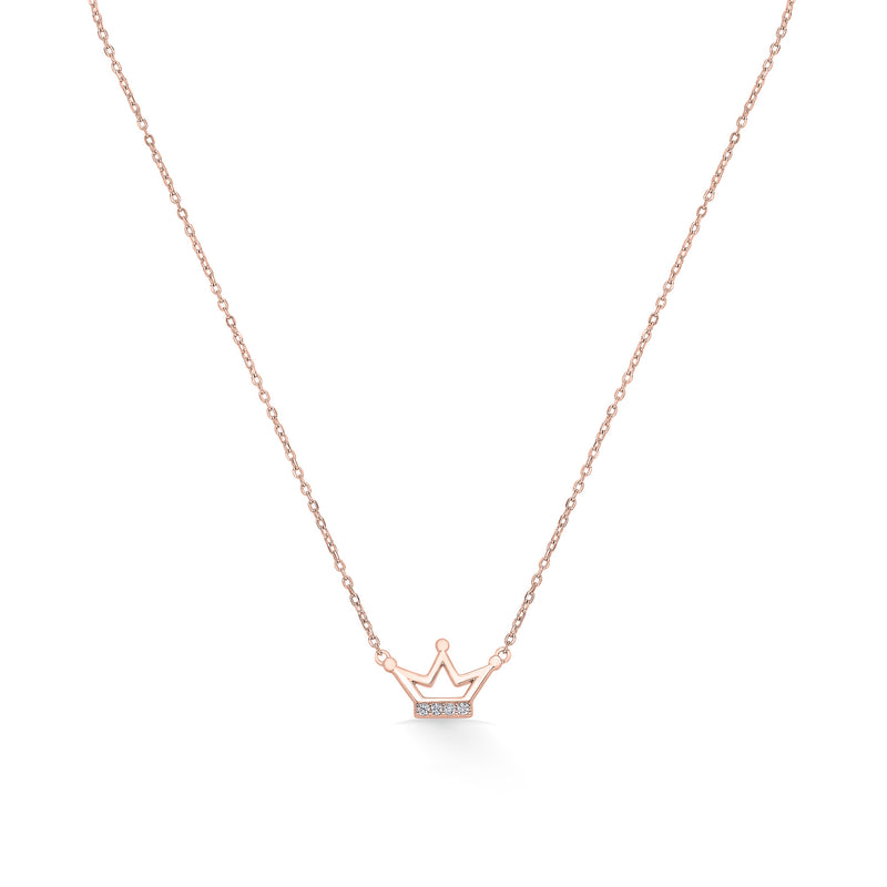 Nipura Rosegold Sterling Silver Crowned Princess Necklace