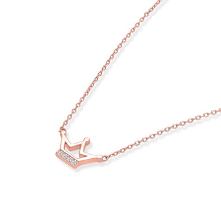 Nipura Rosegold Sterling Silver Crowned Princess Necklace
