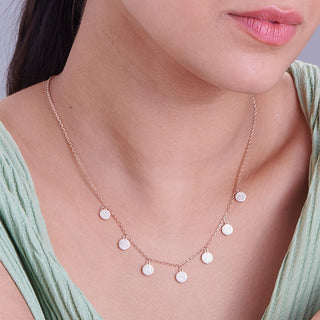 Nipura Rosegold Sterling Silver Seven Charms Necklace