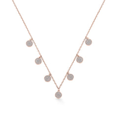 Nipura Rosegold Sterling Silver Seven Charms Necklace