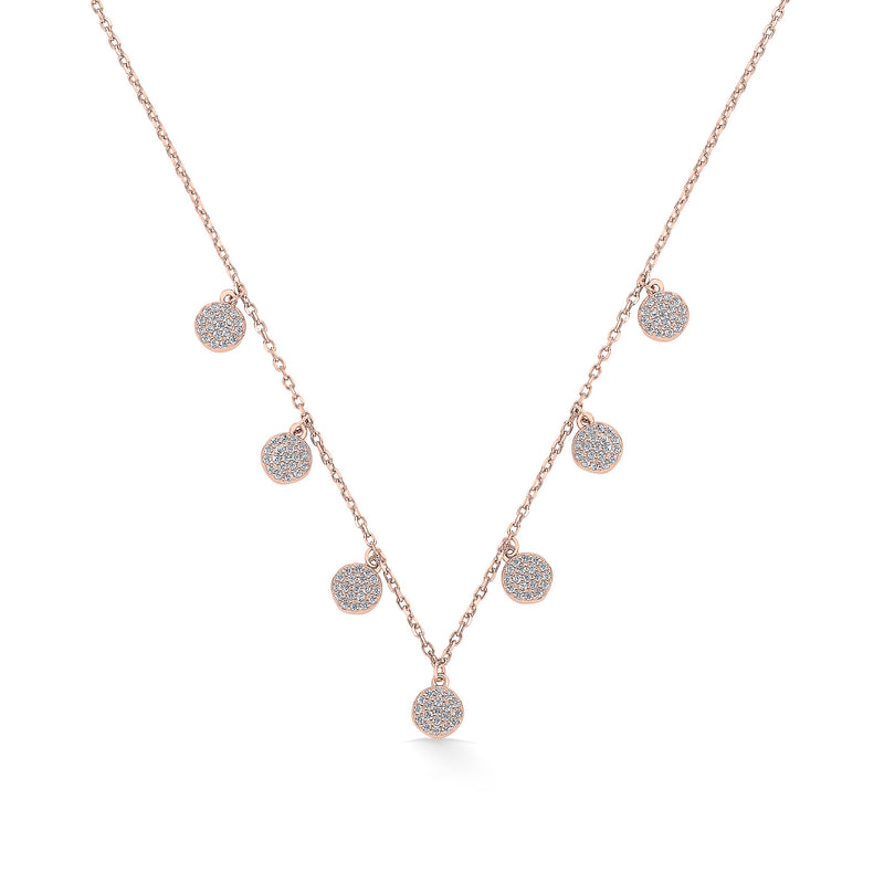 Nipura Rosegold Sterling Silver Seven Charms Necklace