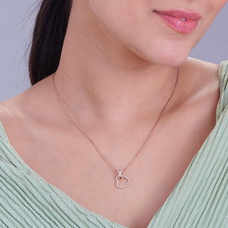 Nipura Rosegold Sterling Silver Cross My Heart Necklace