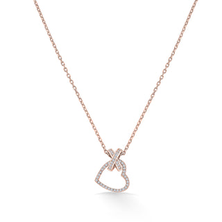 Nipura Rosegold Sterling Silver Cross My Heart Necklace