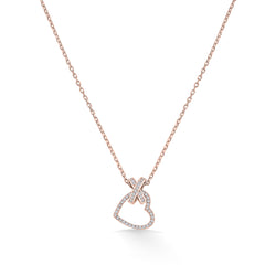 Nipura Rosegold Sterling Silver Cross My Heart Necklace