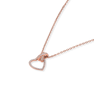 Nipura Rosegold Sterling Silver Cross My Heart Necklace