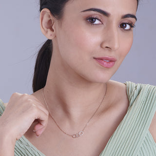Nipura Rosegold Sterling Silver Bound with Sparkle Necklace