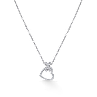 Nipura Sterling Silver Cross My Heart Necklace(with chain)