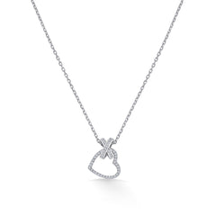 Nipura Sterling Silver Cross My Heart Necklace(with chain)