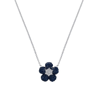 Nipura 925 Silver Blue Freesia Zircon Necklace| Sterling silver | Invisible set jewelry| 925 silver gemstone necklace for women |Fashionable modern jewelry(with chain)