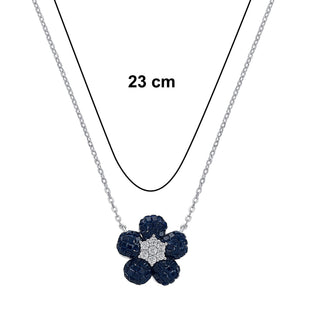 Nipura 925 Silver Blue Freesia Zircon Necklace| Sterling silver | Invisible set jewelry| 925 silver gemstone necklace for women |Fashionable modern jewelry(with chain)