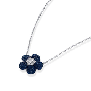 Nipura 925 Silver Blue Freesia Zircon Necklace| Sterling silver | Invisible set jewelry| 925 silver gemstone necklace for women |Fashionable modern jewelry(with chain)