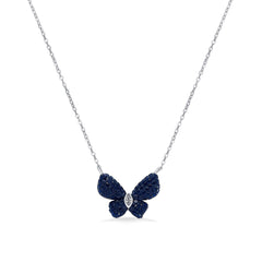 Nipura 925 Silver Blue Haruki Zircon Necklace| Sterling silver | Invisible set jewelry| 925 silver colour crystal necklace for women |Fashionable modern jewelry(with chain)