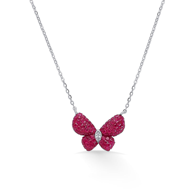 Nipura 925 Sterling Silver Pink Haruki Zircon Necklace with Chain