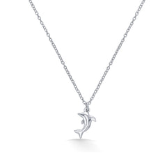 Jumping Dolphin 925 Sterling Silver Necklace(with chain)