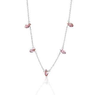 Nipura Silver Rose Austrian Crystal Necklace
