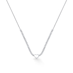Nipura 925 Sterling Silver Heart Beaded Necklace