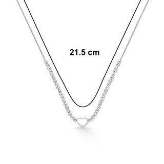 Nipura 925 Sterling Silver Heart Beaded Necklace