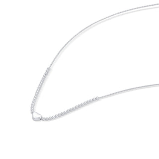 Nipura 925 Sterling Silver Heart Beaded Necklace