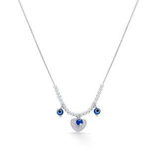Nipura 925 Sterling Silver Evil-eye Heart String Necklace