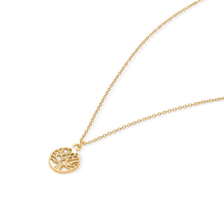 Nipura 925 Sterling Silver Wise Tree Necklace- Golden(with chain)