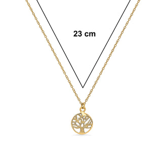 Nipura 925 Sterling Silver Wise Tree Necklace- Golden(with chain)