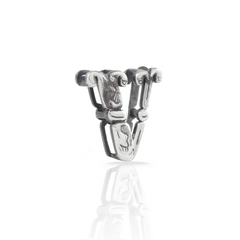 V Initial 925 Sterling Silver Pendant without Chain