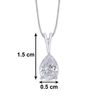 Nipura 925 Sterling Silver Pear Zircon Classic Pendant(without chain)